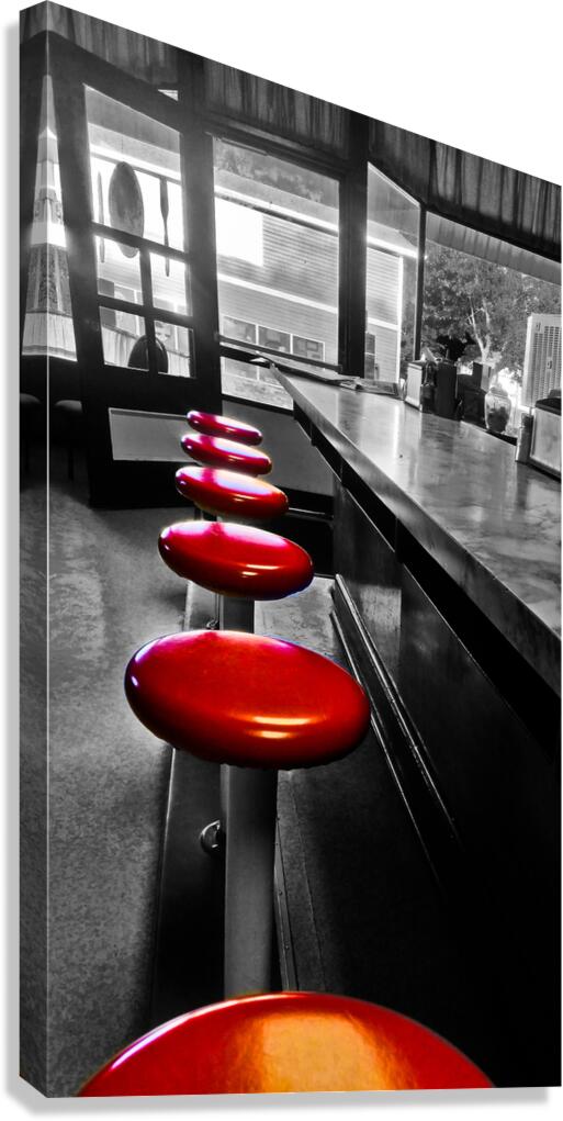 12x24 Blue Bird Stools Canvas Print