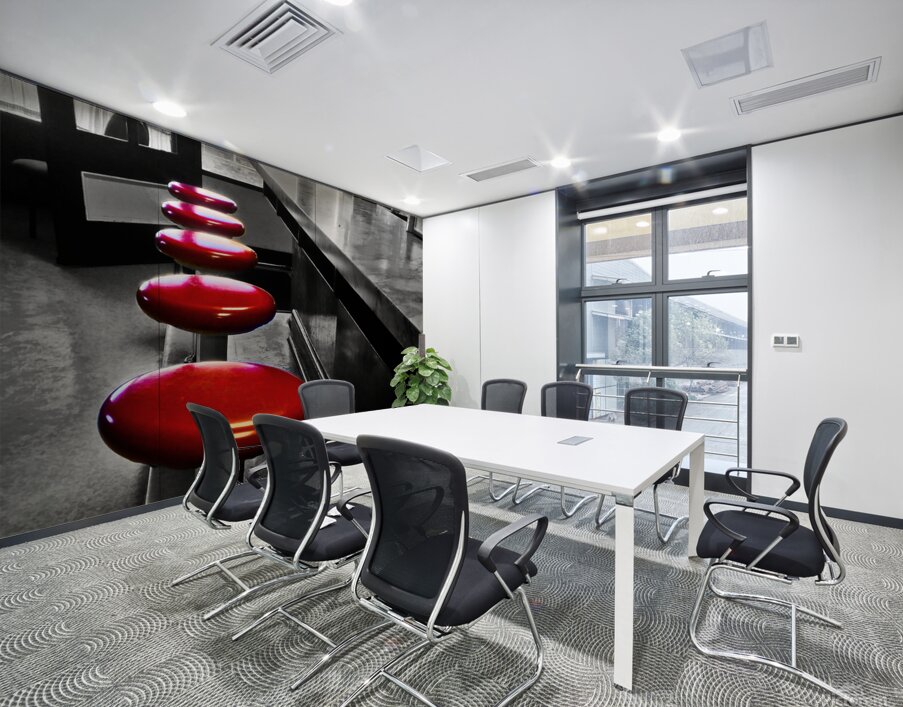 12x24 Blue Bird Stools Wall Printing