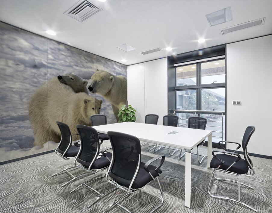 Polar Bear Mother and Cubs Wall Printing